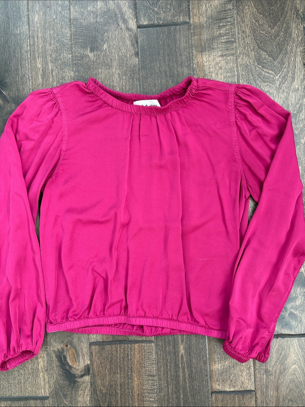 cloth & stone Magenta Long-Sleeve Peasant Blouse